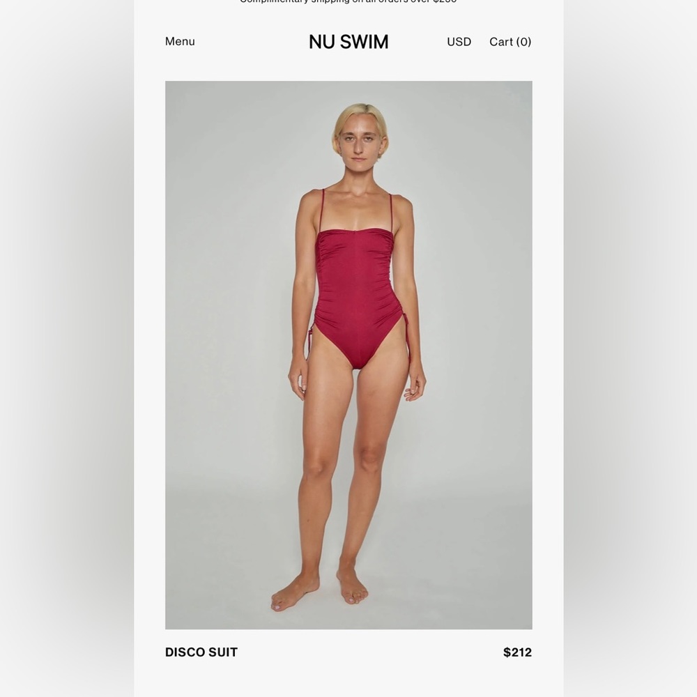 Brand New NU SWIM Disco Swimsuit One Piece in Heart